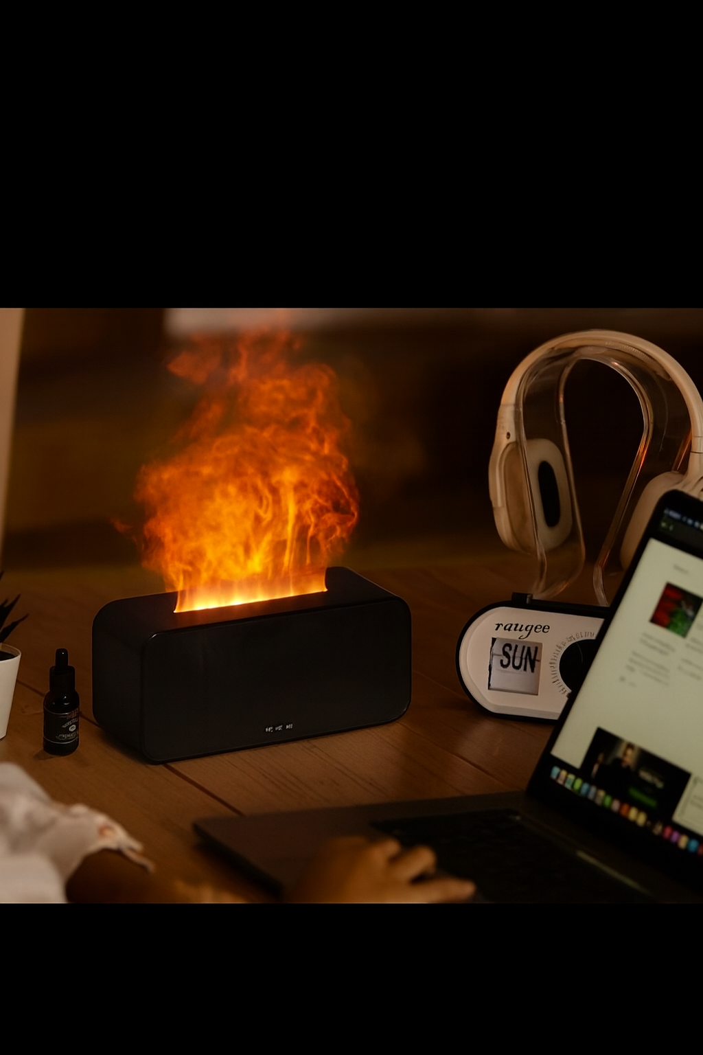 מפזר אדים מרגיע בדמוי אש